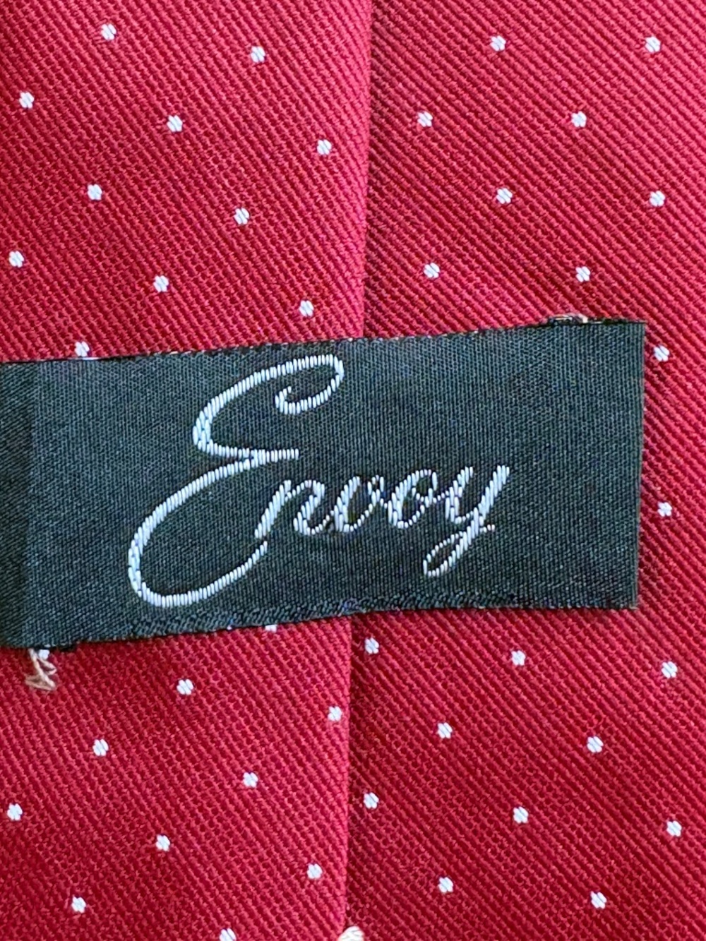 Vintage Envoy Burgundy Pin Dot Silk Necktie